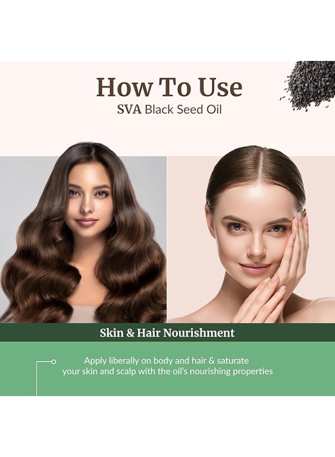 SVA BLACK SEED OIL COLD PRESSED NATURAL CARRIER OIL FOR FACE SKIN HAIR BODY 4 FL OZ - Image 5